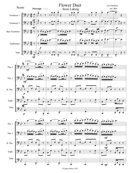 Low Brass-Flower Duet from Latke-Score (arr. Bud Caputo)