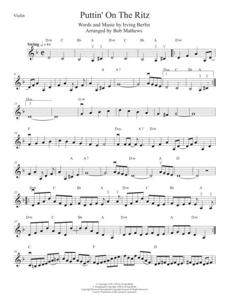 Puttin' On The Ritz (arr. Bob Mathews)