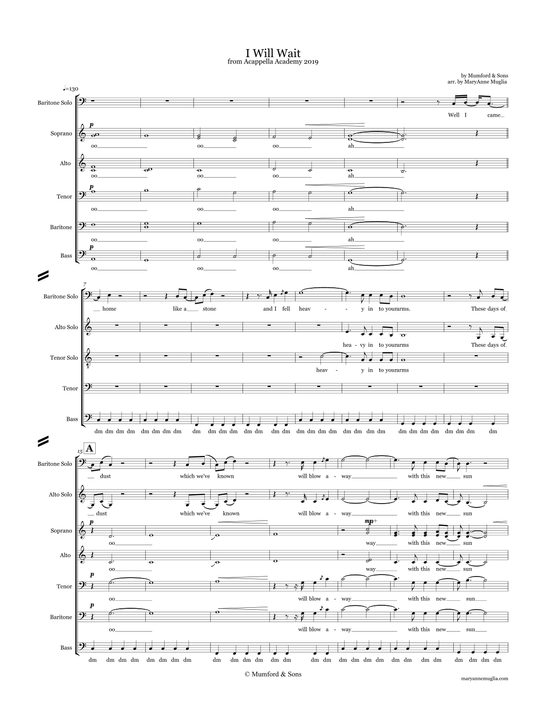 I Will Wait (arr. MaryAnne Muglia)