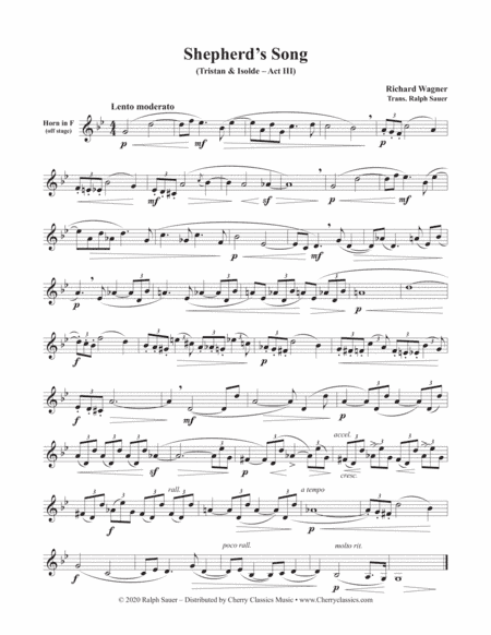 Shepherd’s Song from Tristan & Isolde for Horn (arr. Ralph Sauer)