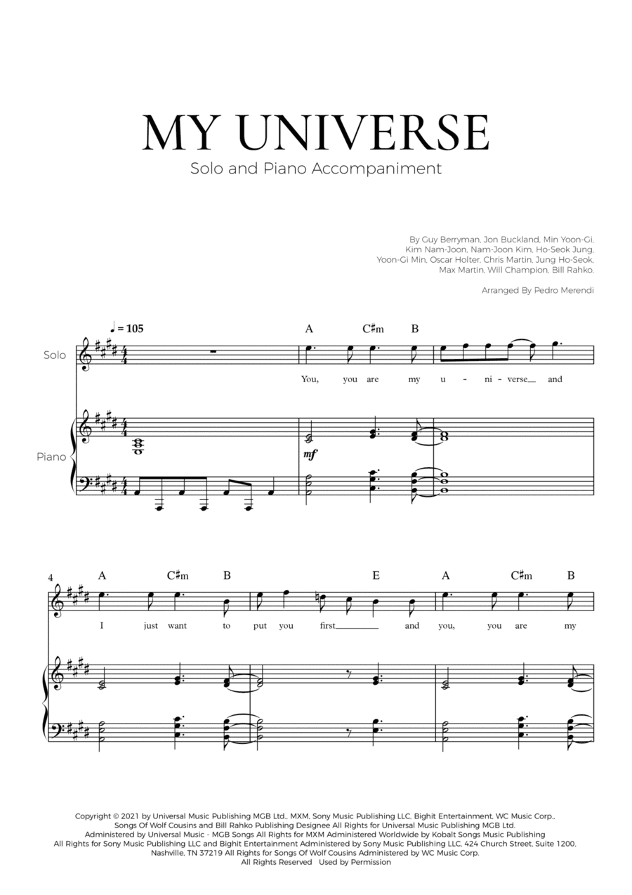 My Universe (arr. Pedro Merendi)