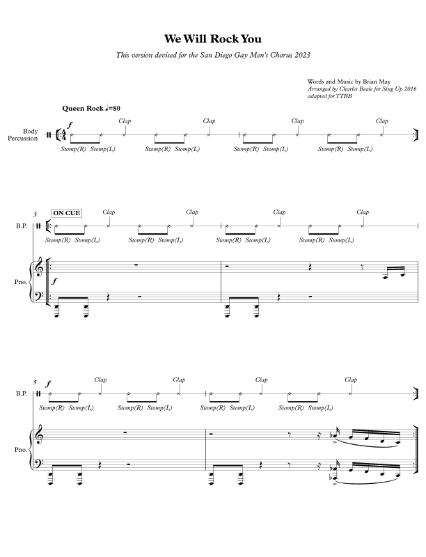 We Will Rock You (arr. Charles Beale)