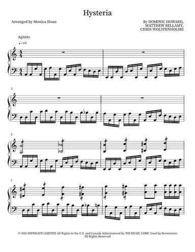 Hysteria (arr. M. Sloan)