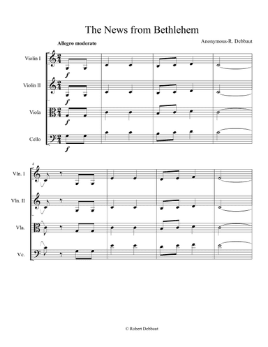 The News From Bethlehem - Score Only (arr. Robert Debbaut)