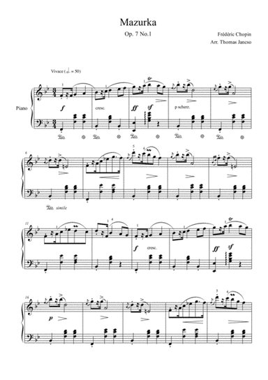 Mazurka Op.7 No.1 (arr. Thomas Jancso)