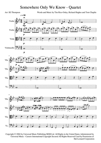 Somewhere Only We Know (arr. Steven E Thompson)