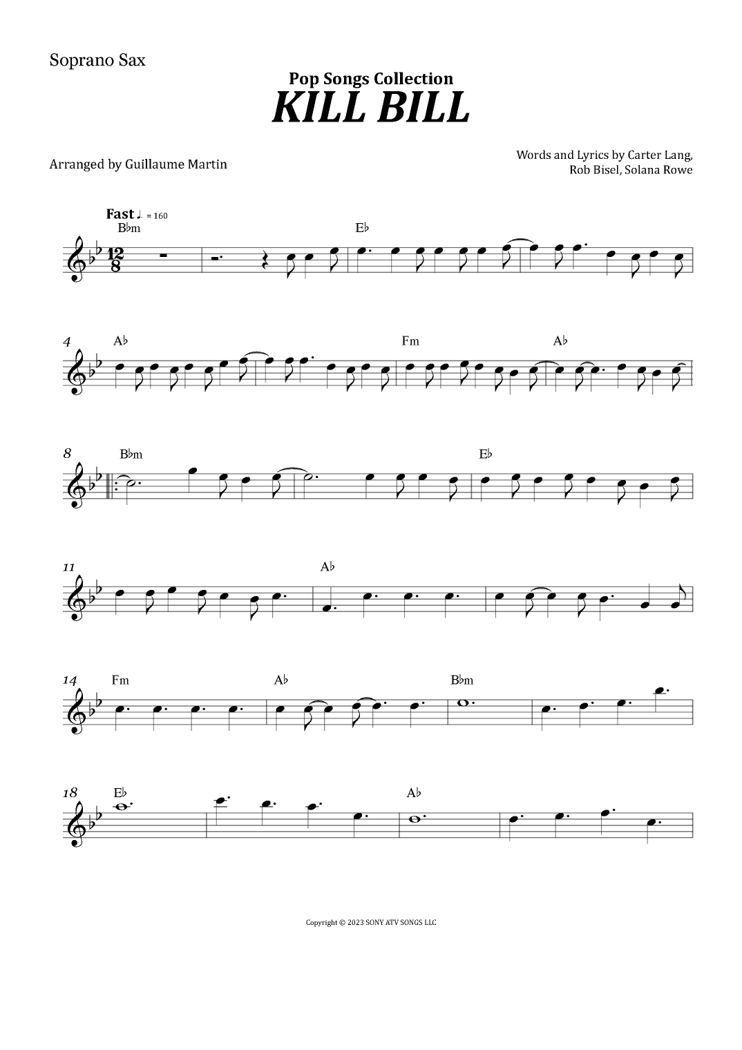 Kill Bill (arr. Guillaume Martin)