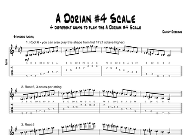 A Dorian #4 Scale (4 Ways to Play)