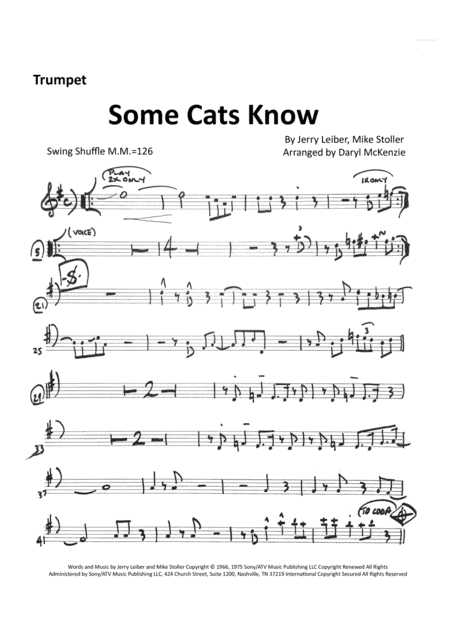 Some Cats Know (arr. Daryl McKenzie)