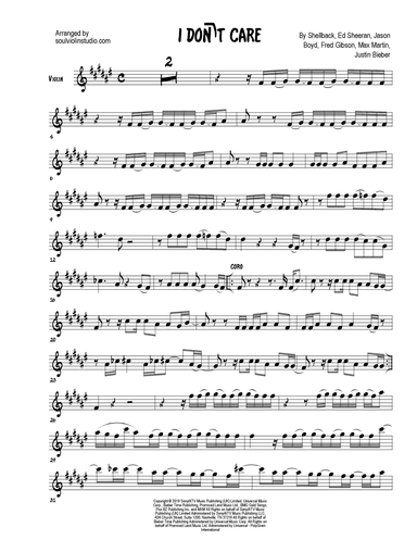 I Don't Care (arr. Soul Violin)