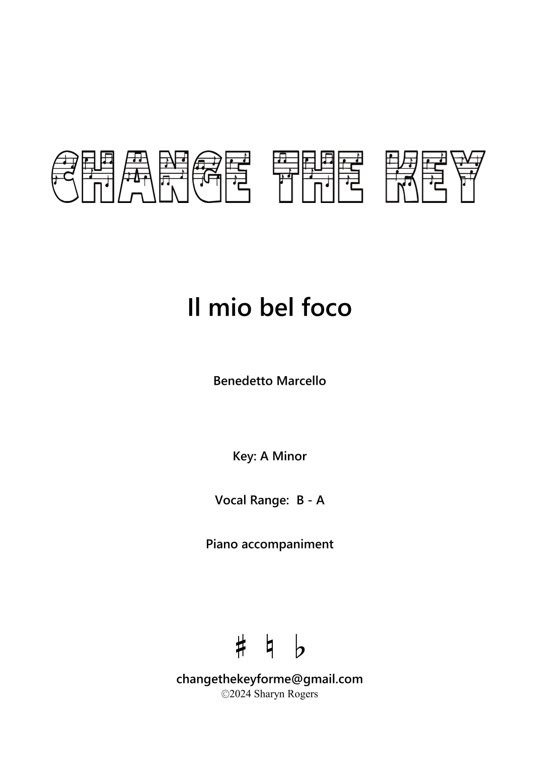 Il mio bel foco - A Minor (arr. Sharyn Rogers)