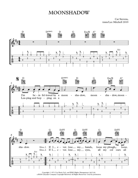 Moonshadow (arr. Lee Mitchell)