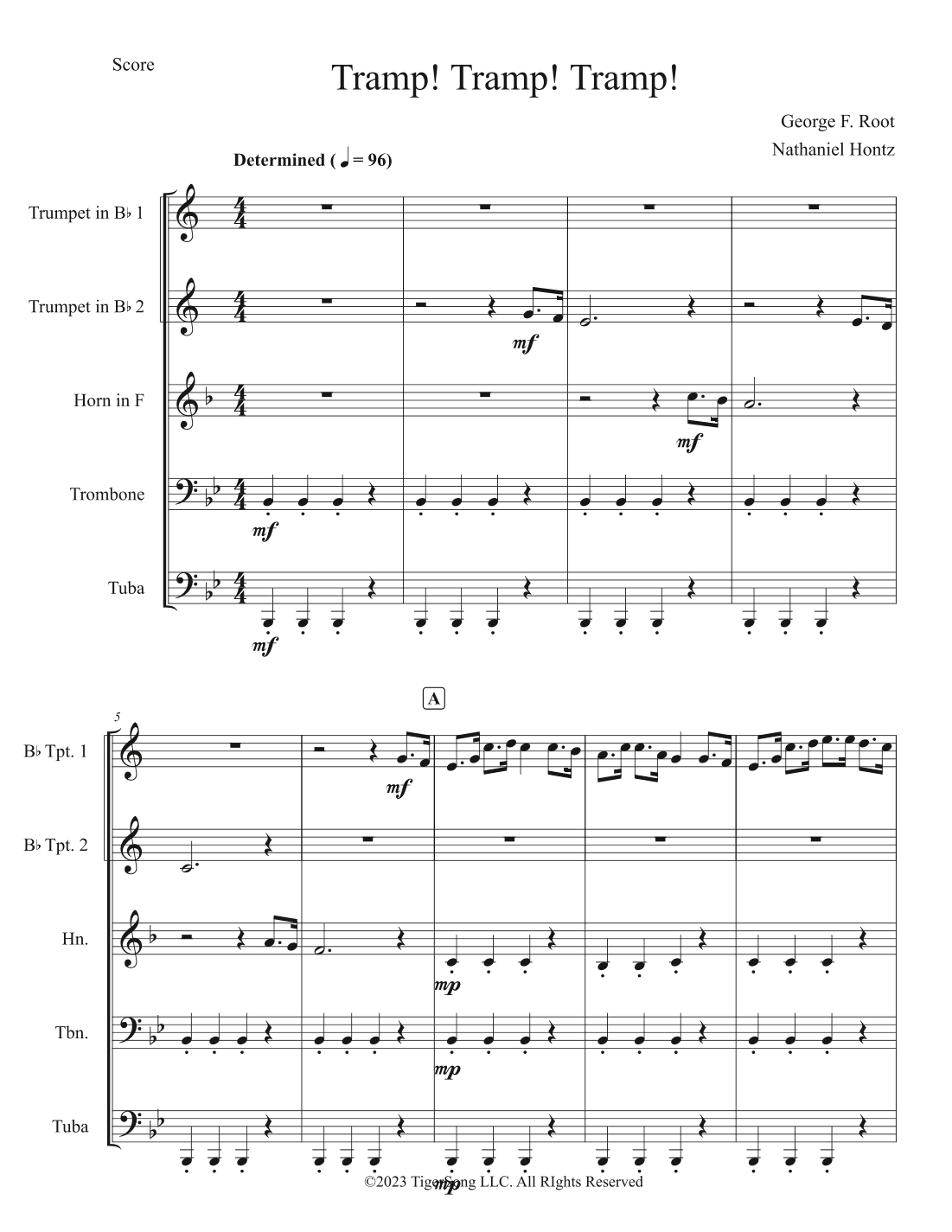 Tramp! Tramp! Tramp! (for Brass Quintet) (arr. Nathaniel Hontz)
