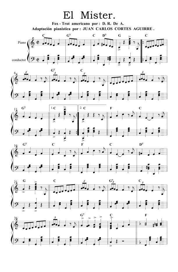 El míster - Fox-Trot Tradicional (arr. Juan Carlos Cortés Aguirre)
