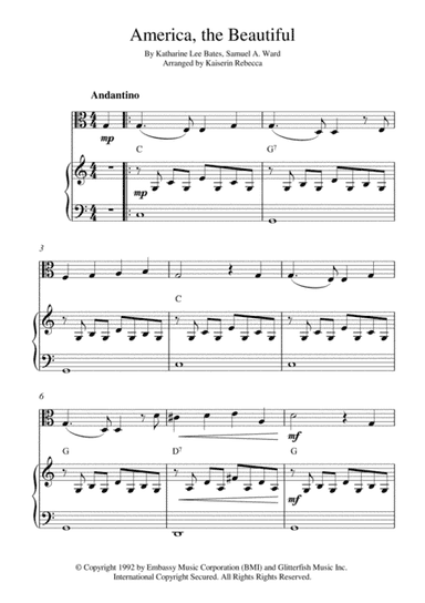 America The Beautiful (arr. Kaiserin Rebecca)