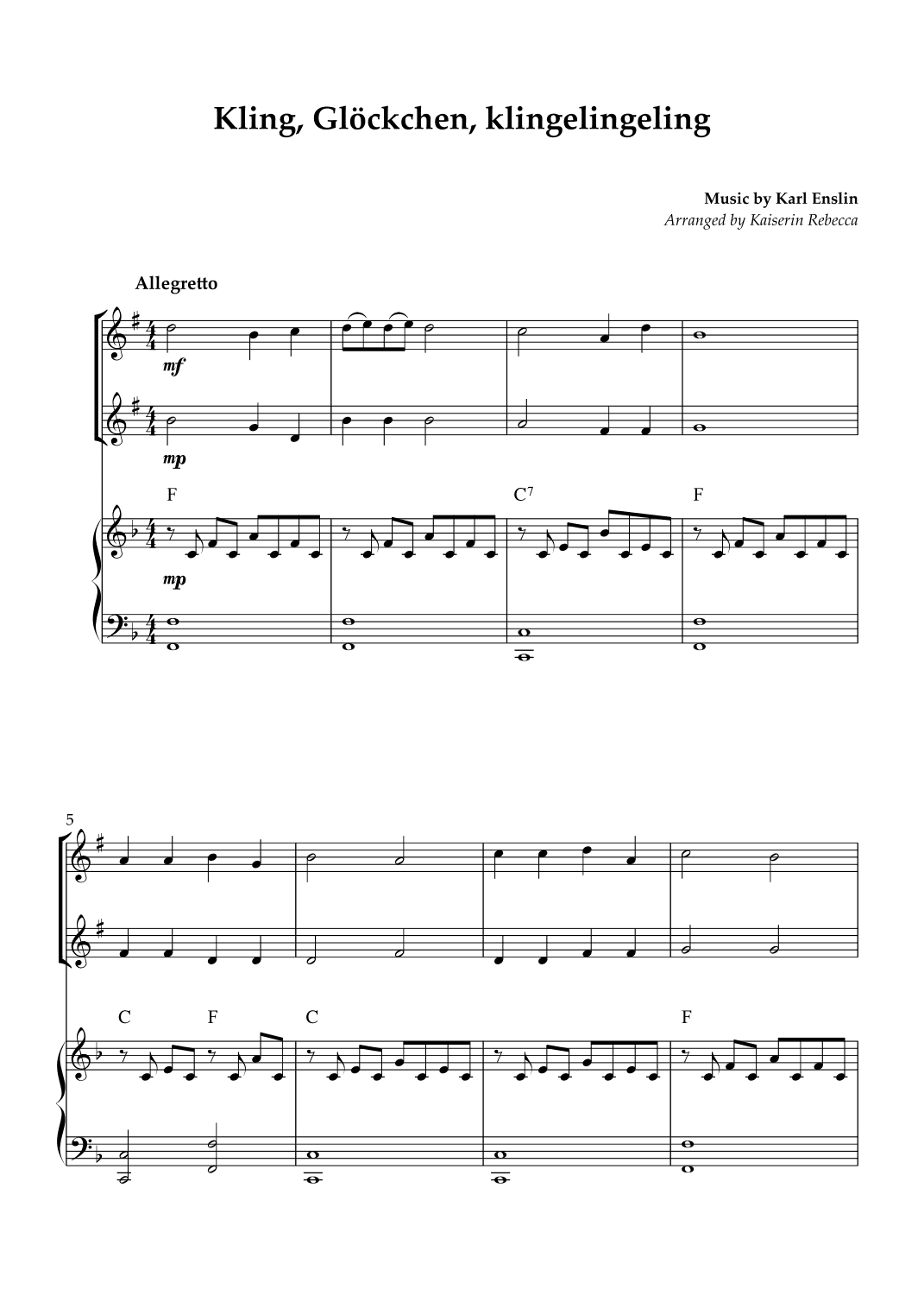 Kling, Glöckchen, klingelingeling (arr. Kaiserin Rebecca)