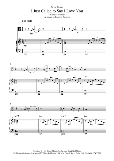 I Just Called To Say I Love You (arr. Kaiserin Rebecca)