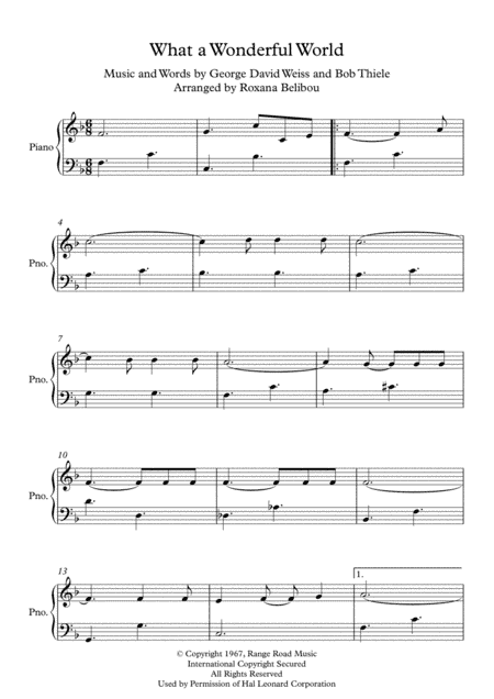 What A Wonderful World (arr. Roxana Belibou)