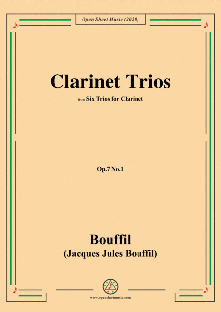 Bouffil-Clarinet Trios,Op.7 No.1,from 'Six Trios for Clarinet' (arr. MSM)