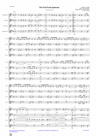 The Girl From Ipanema (garôta De Ipanema) (arr. Josef STASTNY)