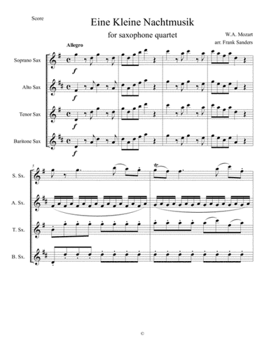 Eine Kleine Nachtmusik - Menuet - Allegro (arr. Frank Sanders)