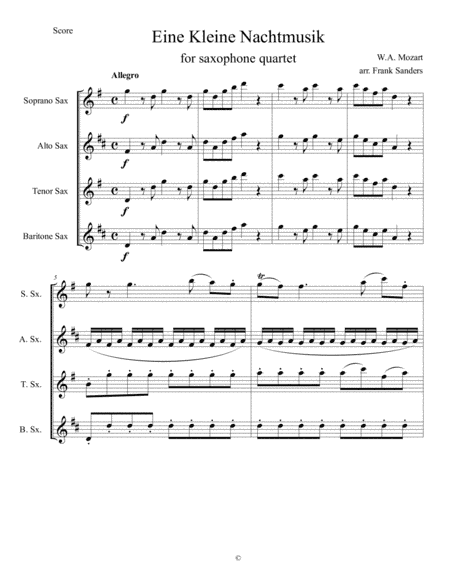 Eine Kleine Nachtmusik - Menuet - Allegro (arr. Frank Sanders)