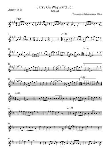Carry On Wayward Son (arr. Melquisedeque C.Silva)