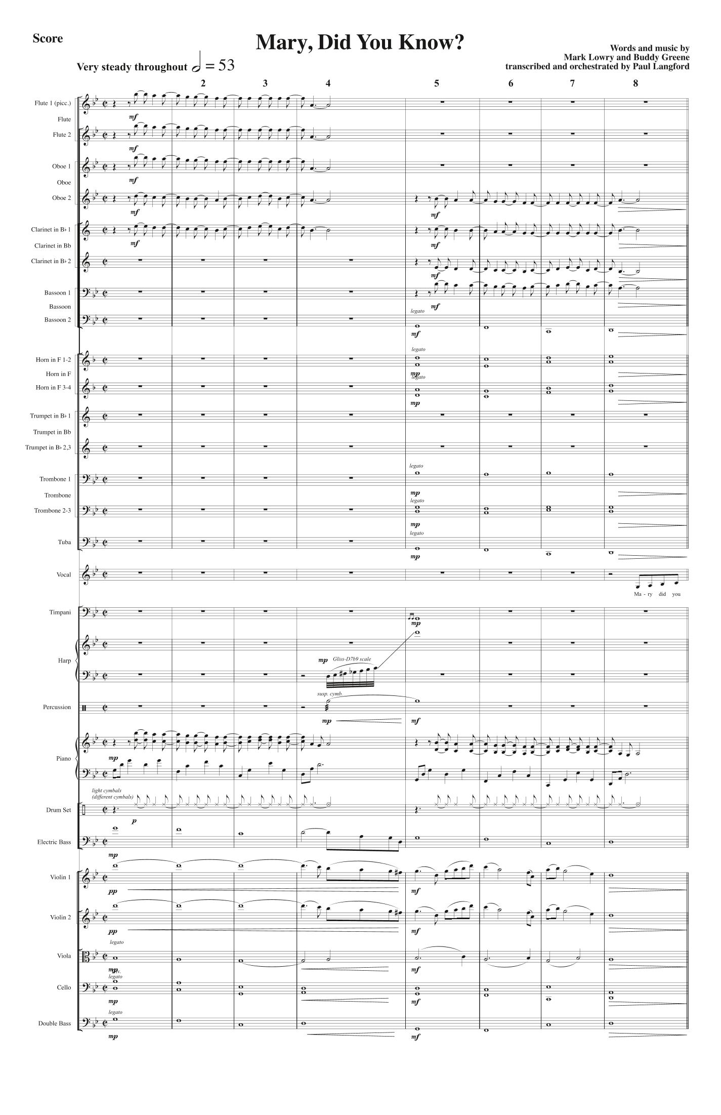 Mary, Did You Know? (arr. Paul Langford)
