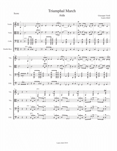 String Orchestra Arrangement of Triumphal March from Aida by Verdi (arr. Laura Jekel)