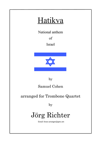 Hatikva (Nationalhymne Israels) für Posaunenquartett (arr. Jörg Richter)