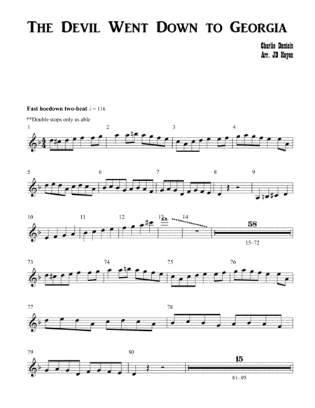 The Devil Went Down To Georgia (arr. JD Hayes)