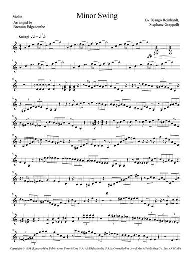 Minor Swing (arr. Brenton Edgecombe)