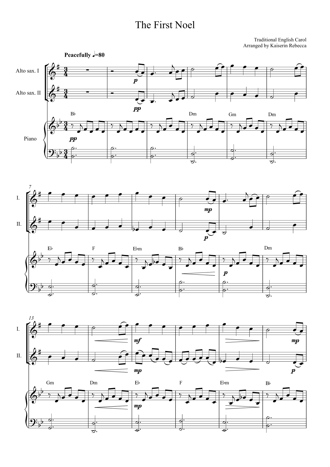 The First Noel (arr. Kaiserin Rebecca)