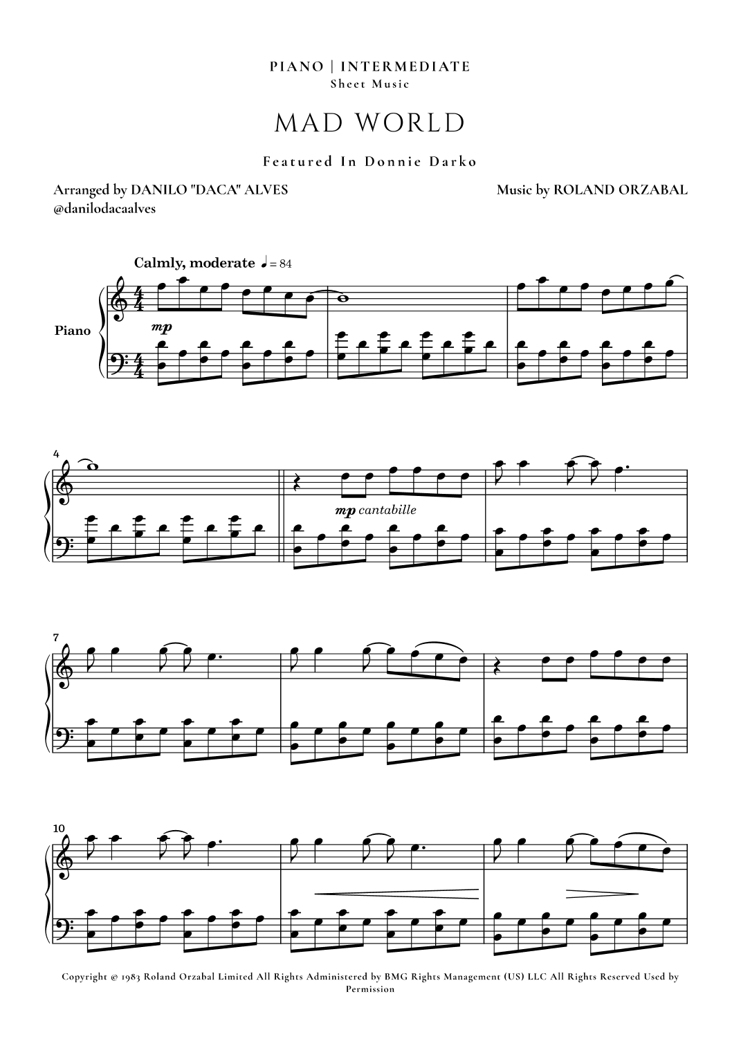 Mad World (arr. Danilo "Daca" Alves)