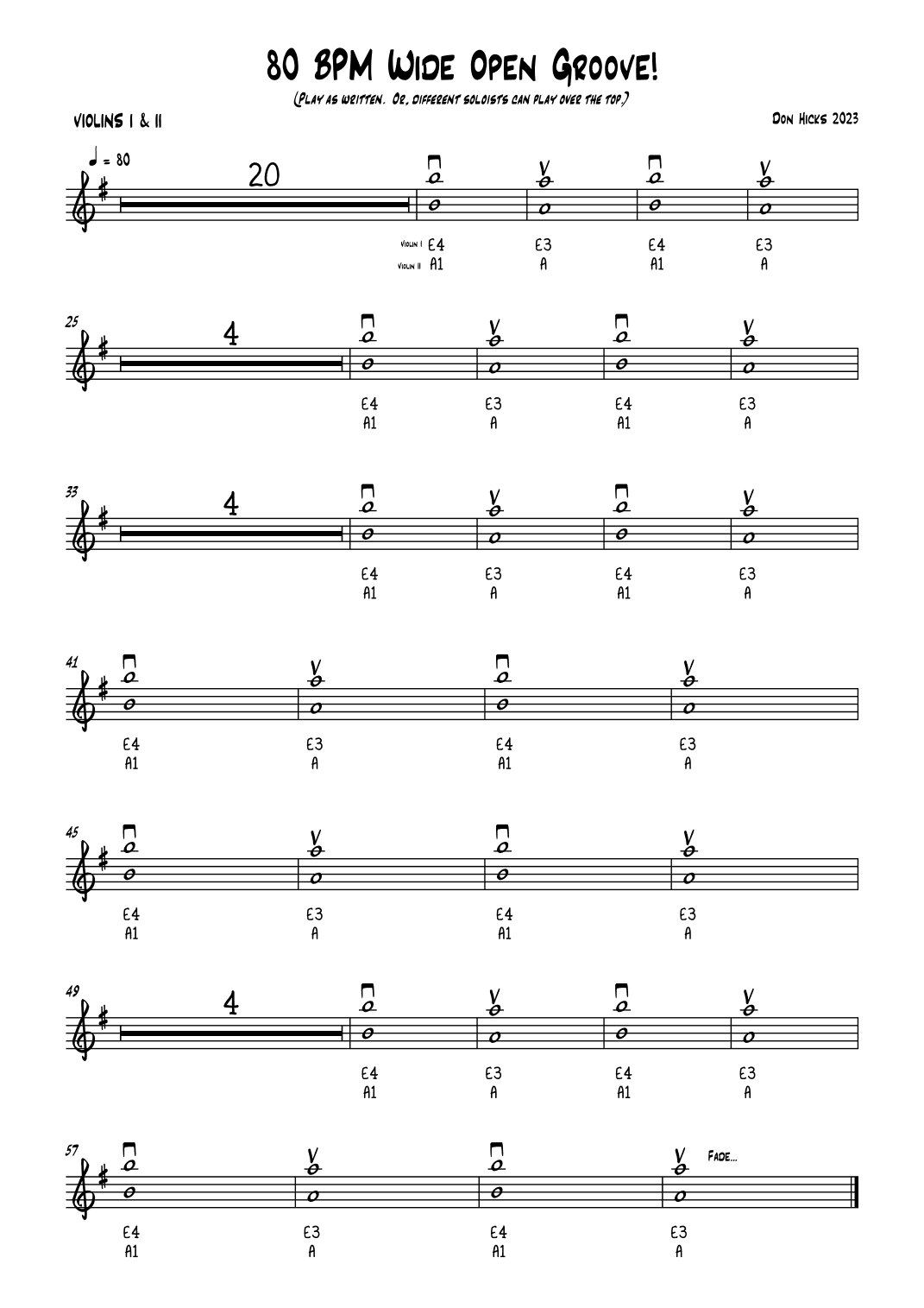 80 BPM Wide Open Groove!