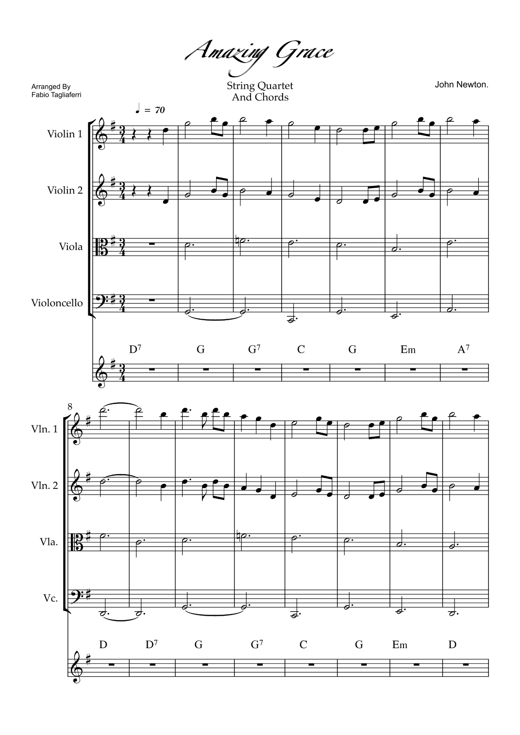 Amazing Grace (arr. Fabio Tagliaferri)