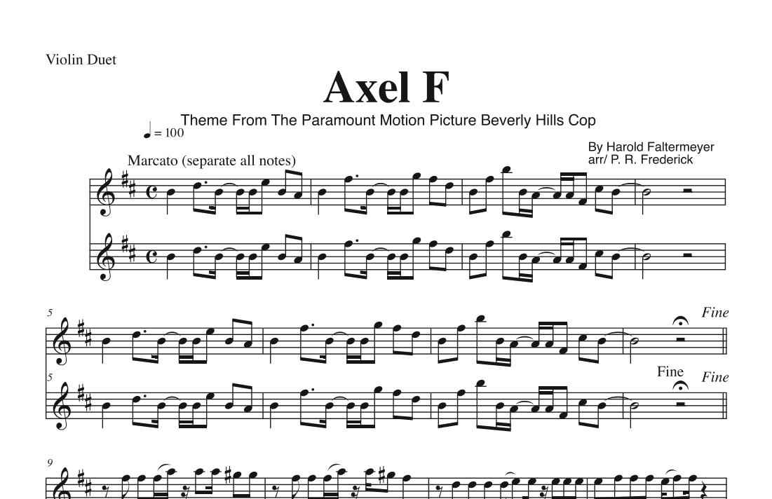 Axel F (arr. P. R. Frederick)