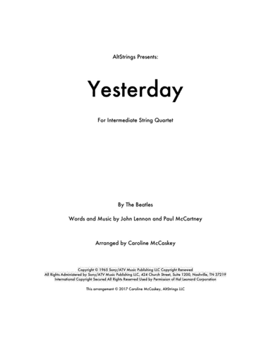 Yesterday (arr. Caroline McCaskey)