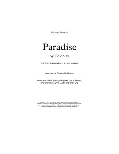 Paradise (arr. Caroline McCaskey)