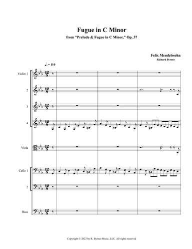Mendelssohn - Fugue in C Minor, Op. 37 (String Orchestra) (arr. Richard Byrnes)