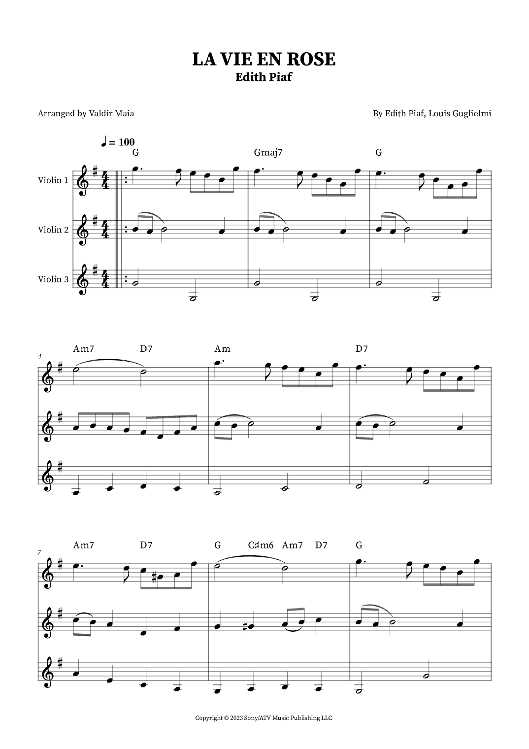 La Vie En Rose (arr. Valdir Maia)