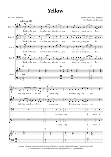 Yellow (arr. Tom Drummond)