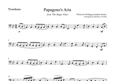 Papageno's Aria from The Magic Flute (arr. Zachary Corbett)
