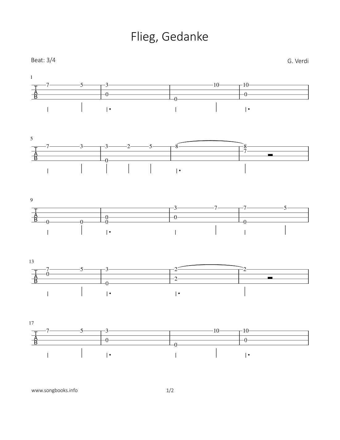 Flieg, Gedanke (arr. Bettina Schipp)