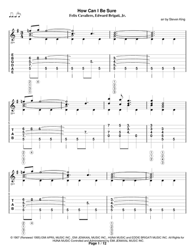 How Can I Be Sure (arr. Steven King)