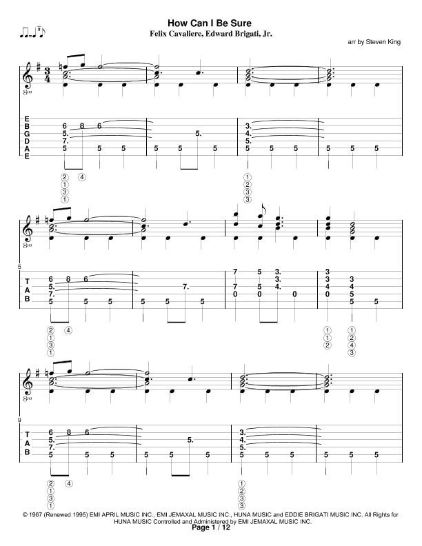 How Can I Be Sure (arr. Steven King)