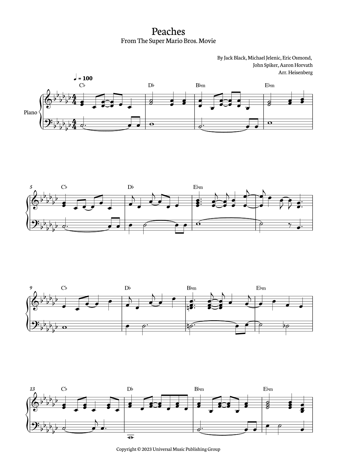 Peaches (arr. Heisenberg)