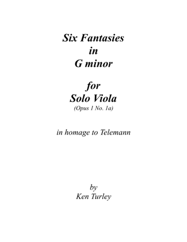Six Fantasies for Solo Viola