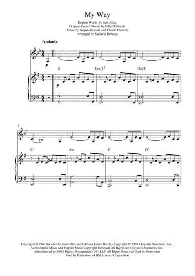 My Way (arr. Kaiserin Rebecca)