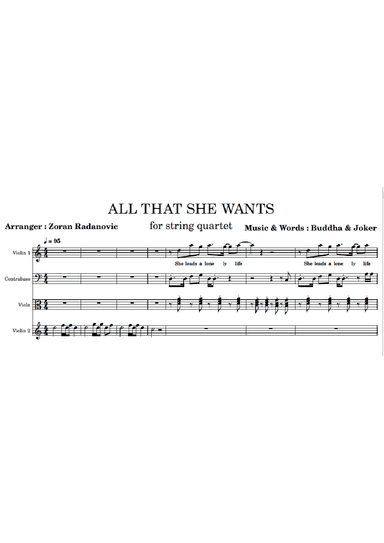All That She Wants (arr. Zoran Radanovic)